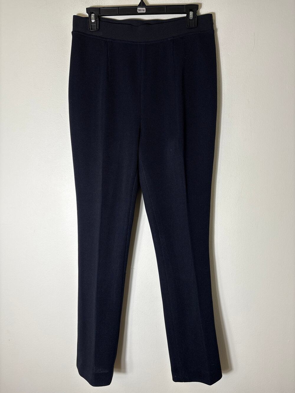 Karolin Azmarlak Black Ribbed Ankle Pants w/ Side Zip Sz M